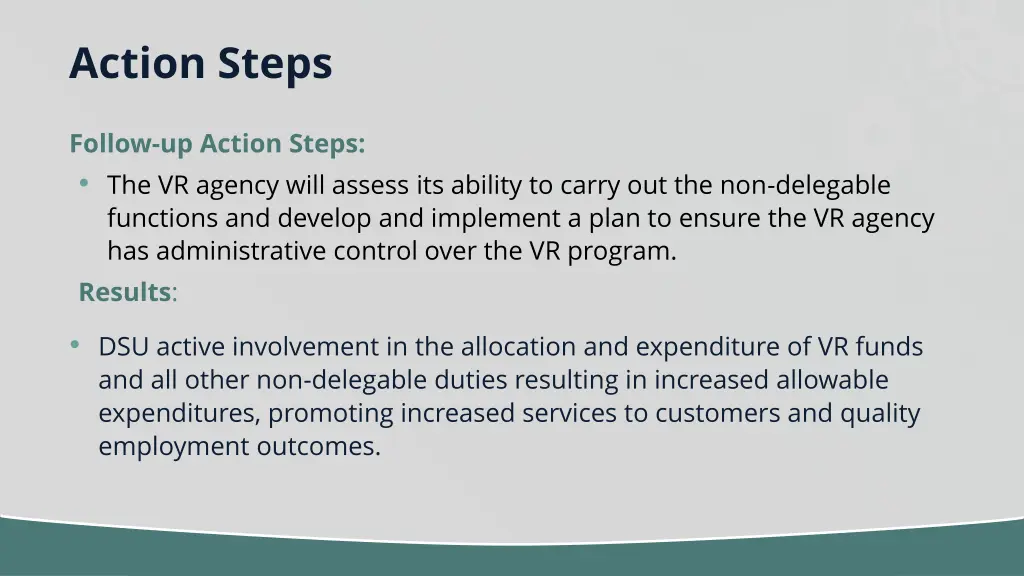 action steps