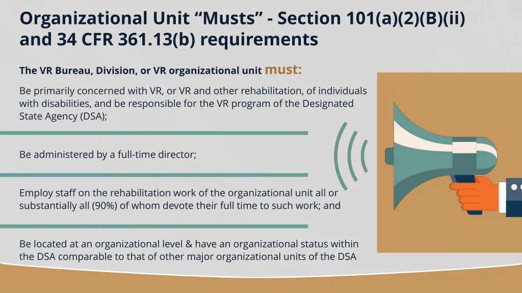 organizational unit musts section
