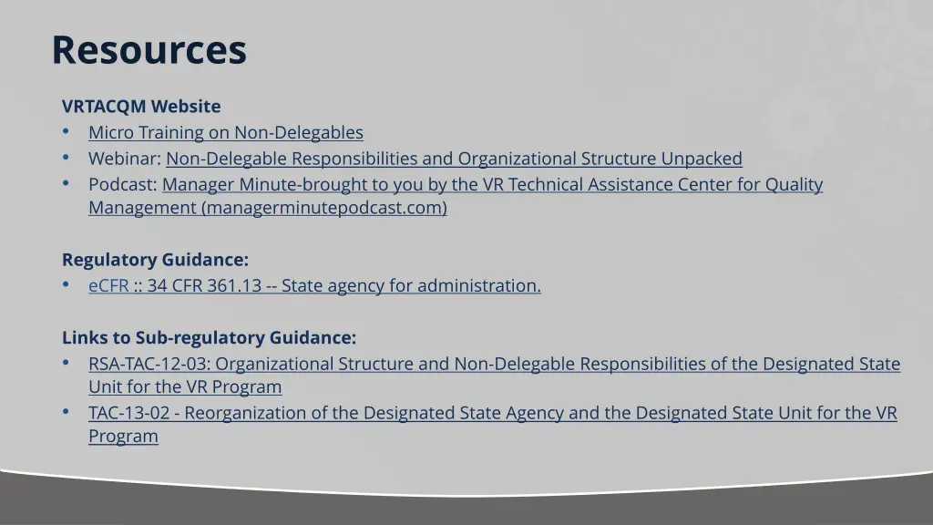 resources