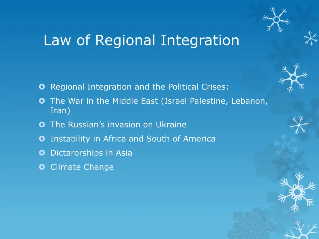 law of regional integration