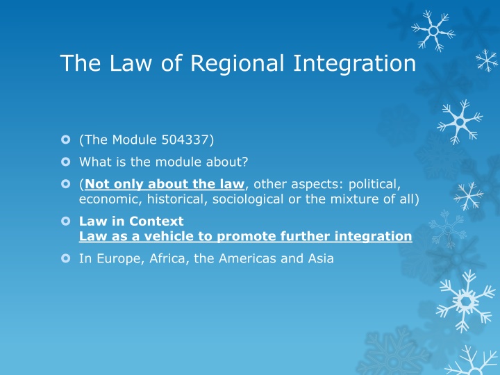 the law of regional integration