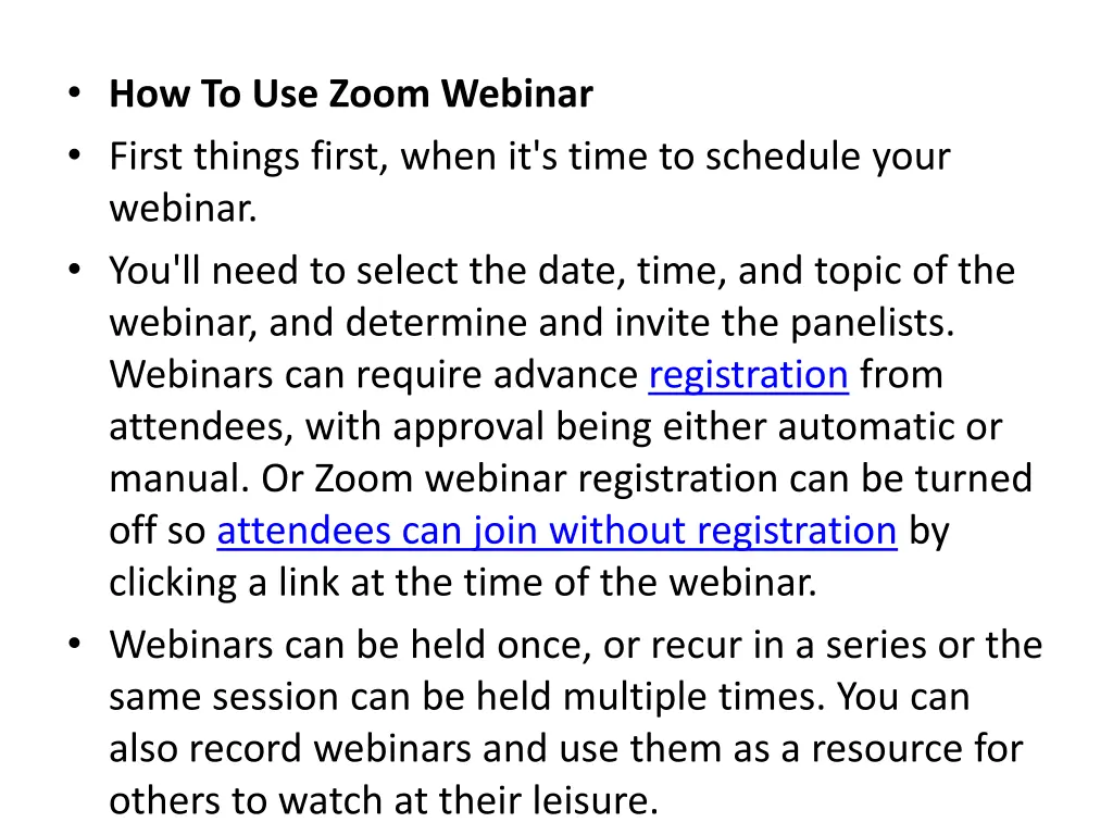 how to use zoom webinar first things first when