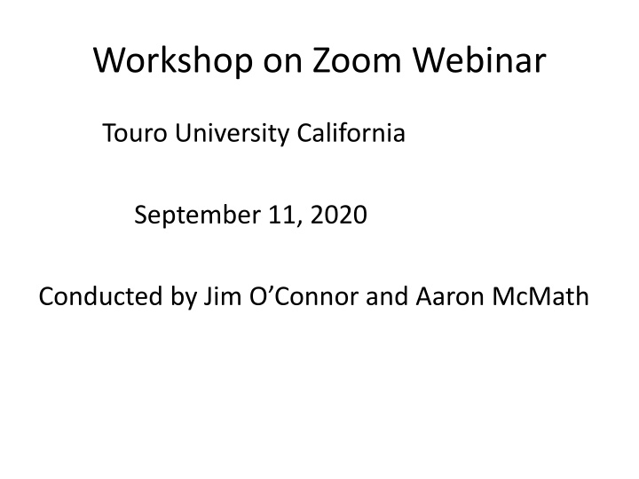 workshop on zoom webinar