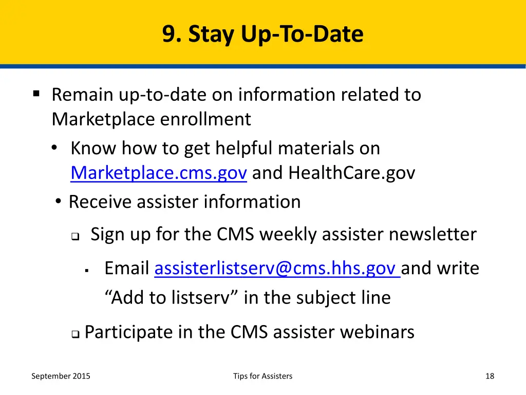 9 stay up to date