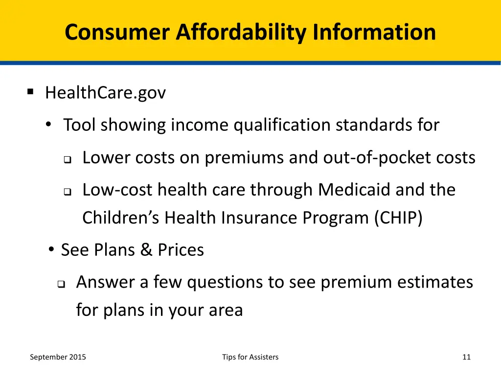 consumer affordability information