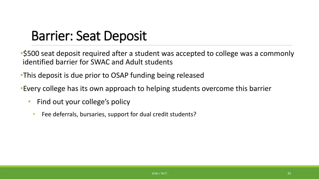 barrier seat deposit barrier seat deposit