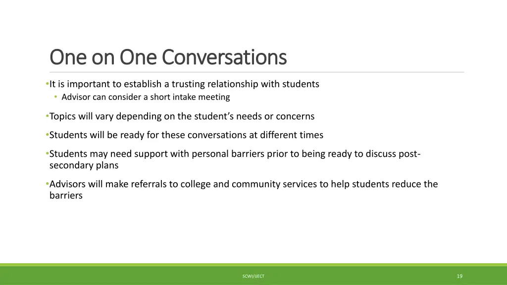 one on one conversations one on one conversations