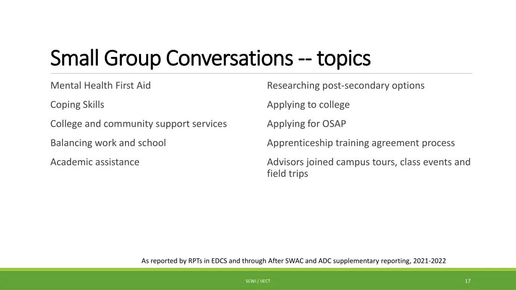 small group conversations small group