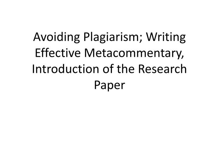 avoiding plagiarism writing effective