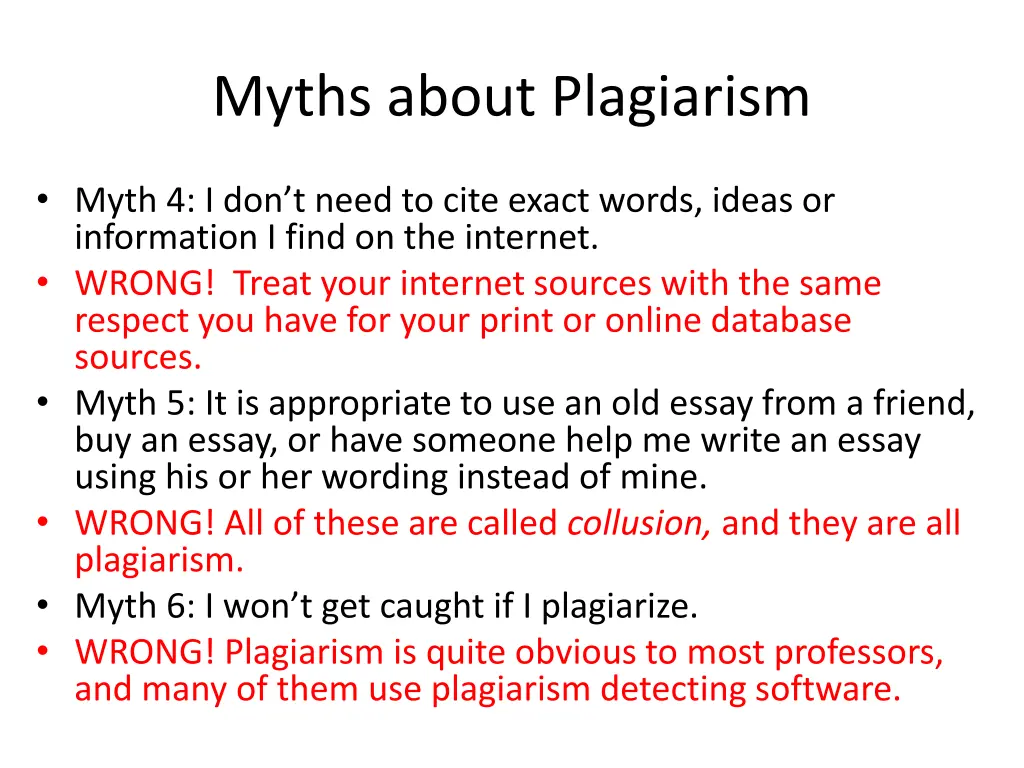 myths about plagiarism