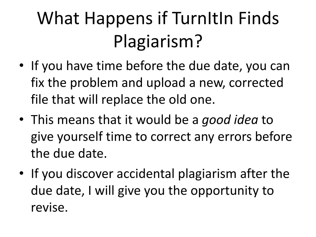 what happens if turnitin finds plagiarism