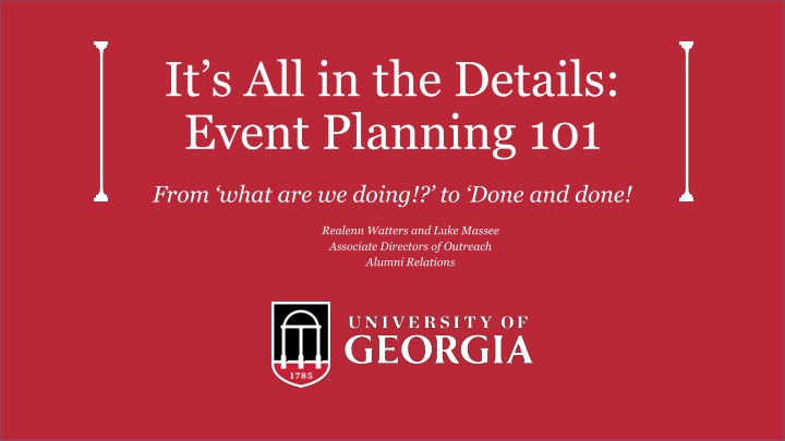 it s all in the details event planning 101