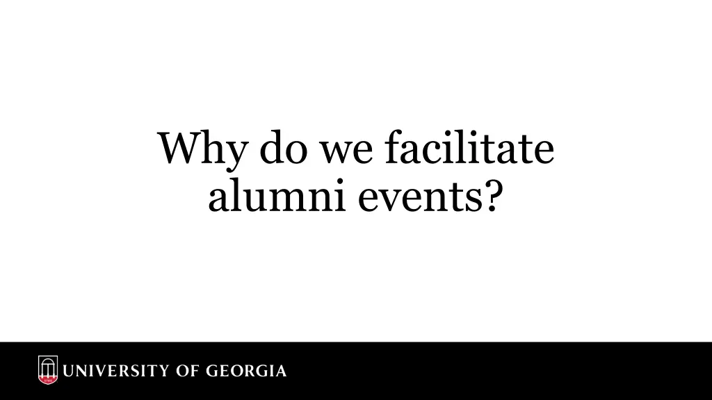 why do we facilitate alumni events
