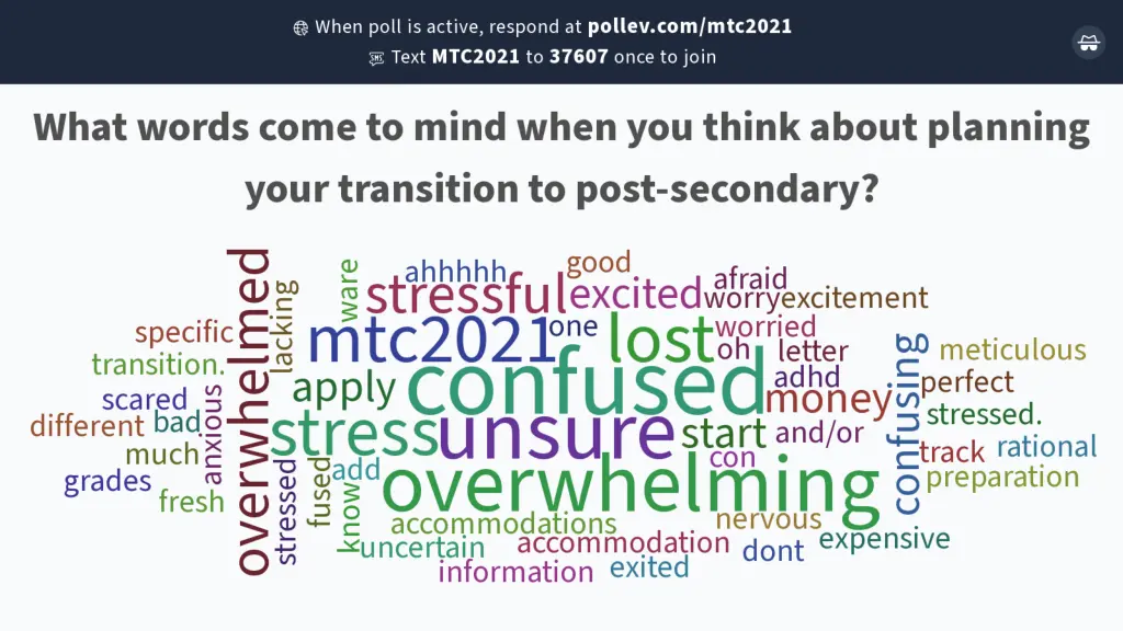 audience poll results what words come to mind
