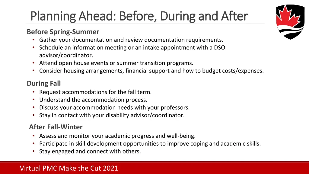 planning ahead before during and after planning