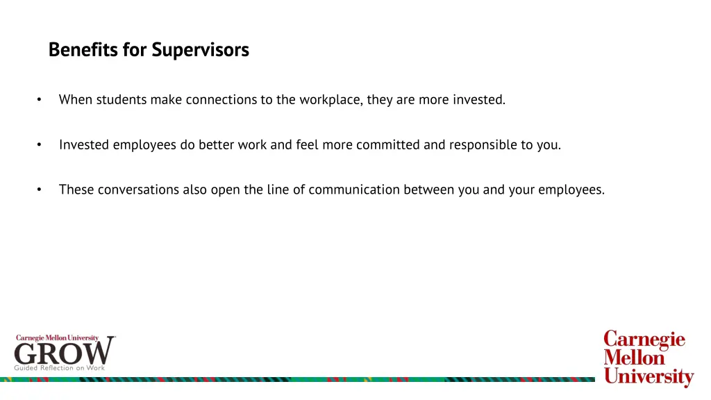 benefits for supervisors