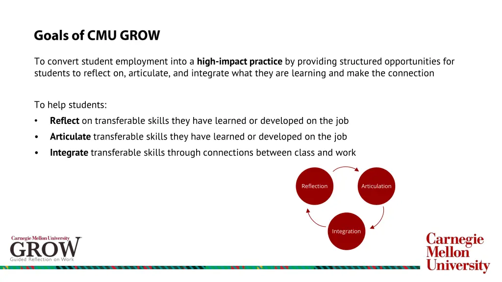 to convert student employment into a high impact