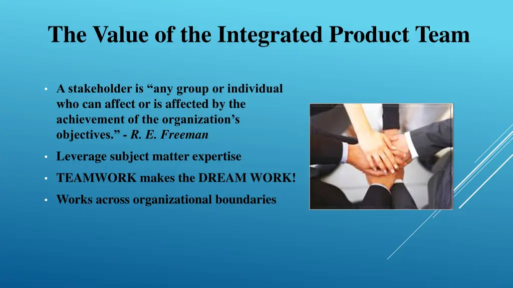 the value of the integrated product team