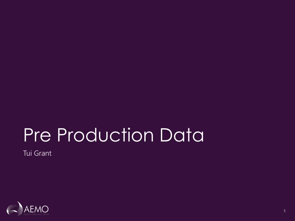 pre production data tui grant