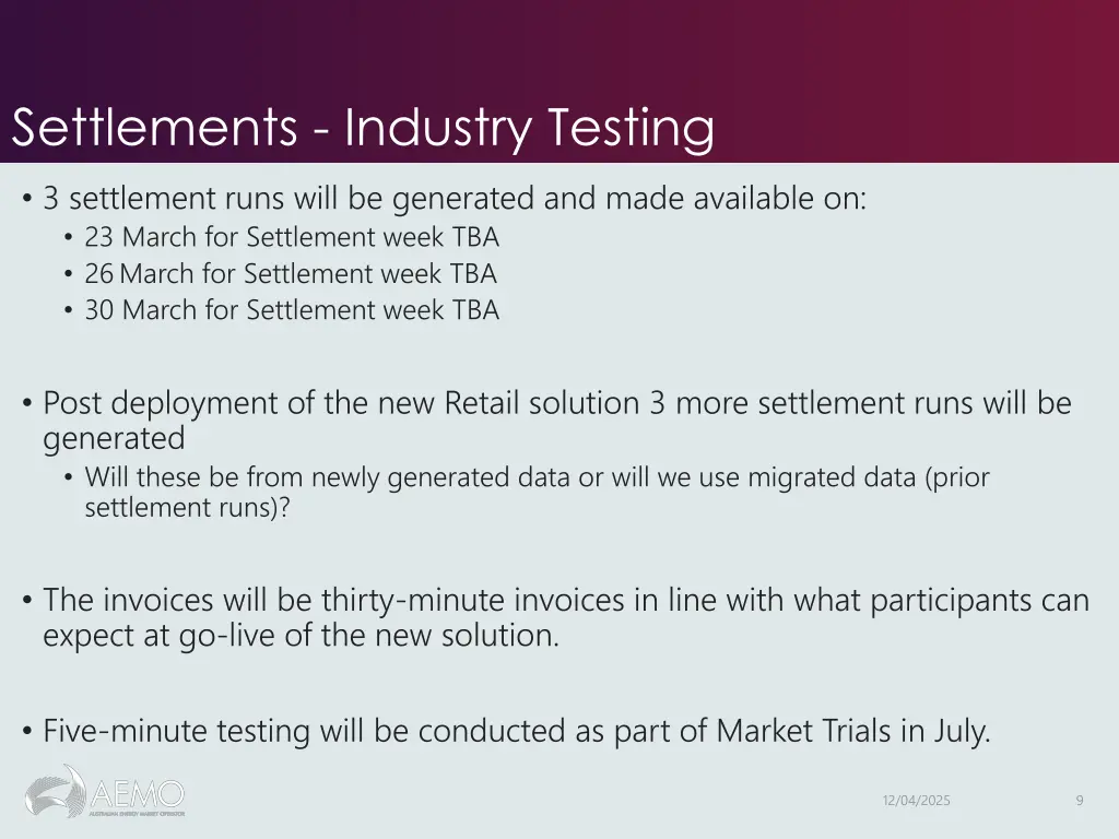 settlements industry testing 1