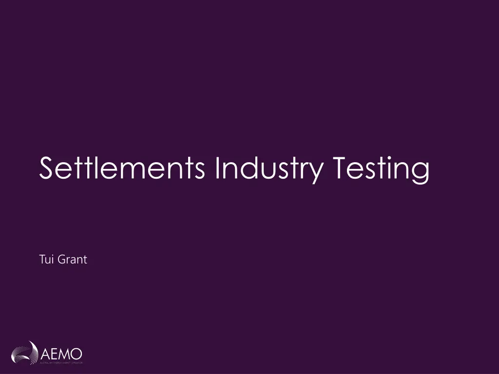 settlements industry testing