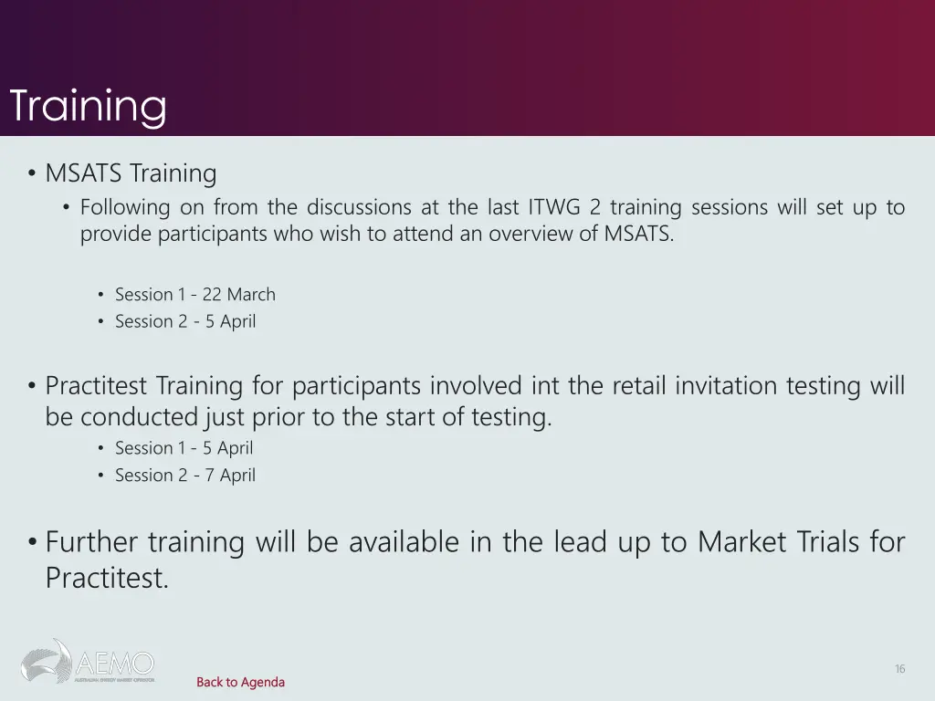 training