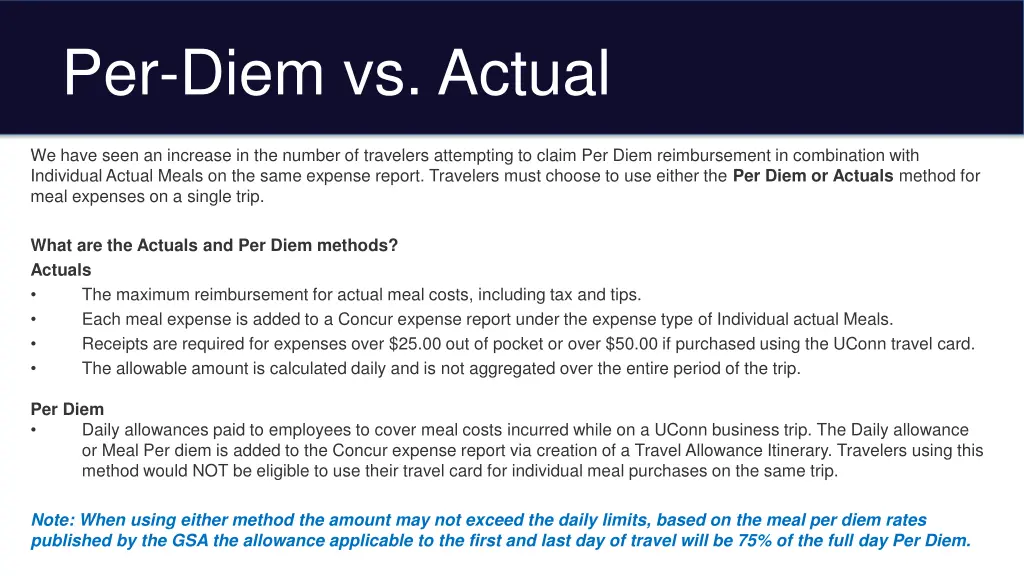 per diem vs actual