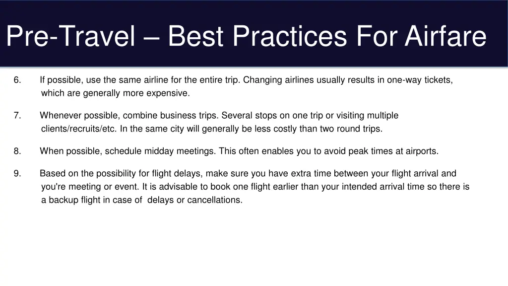 pre travel best practices for airfare 1