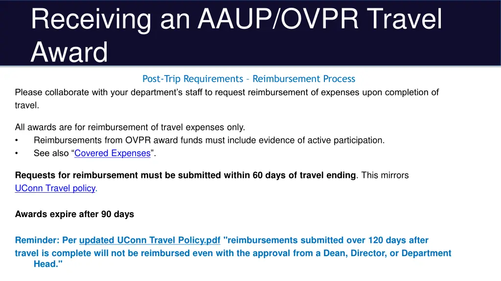receiving an aaup ovpr travel award