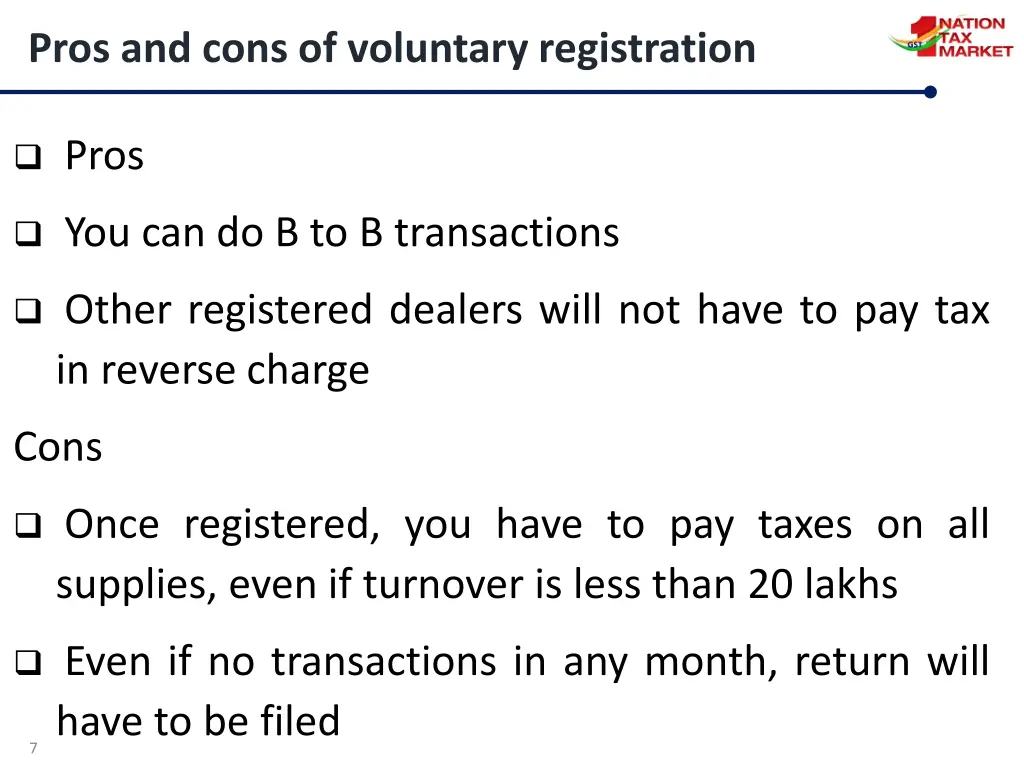 pros and cons of voluntary registration