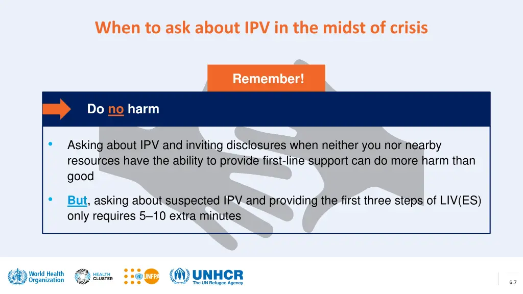 when to ask about ipv in the midst of crisis