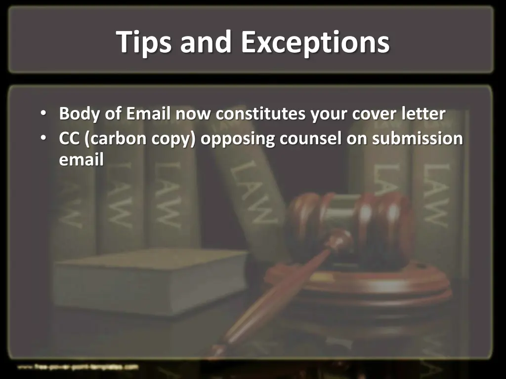 tips and exceptions