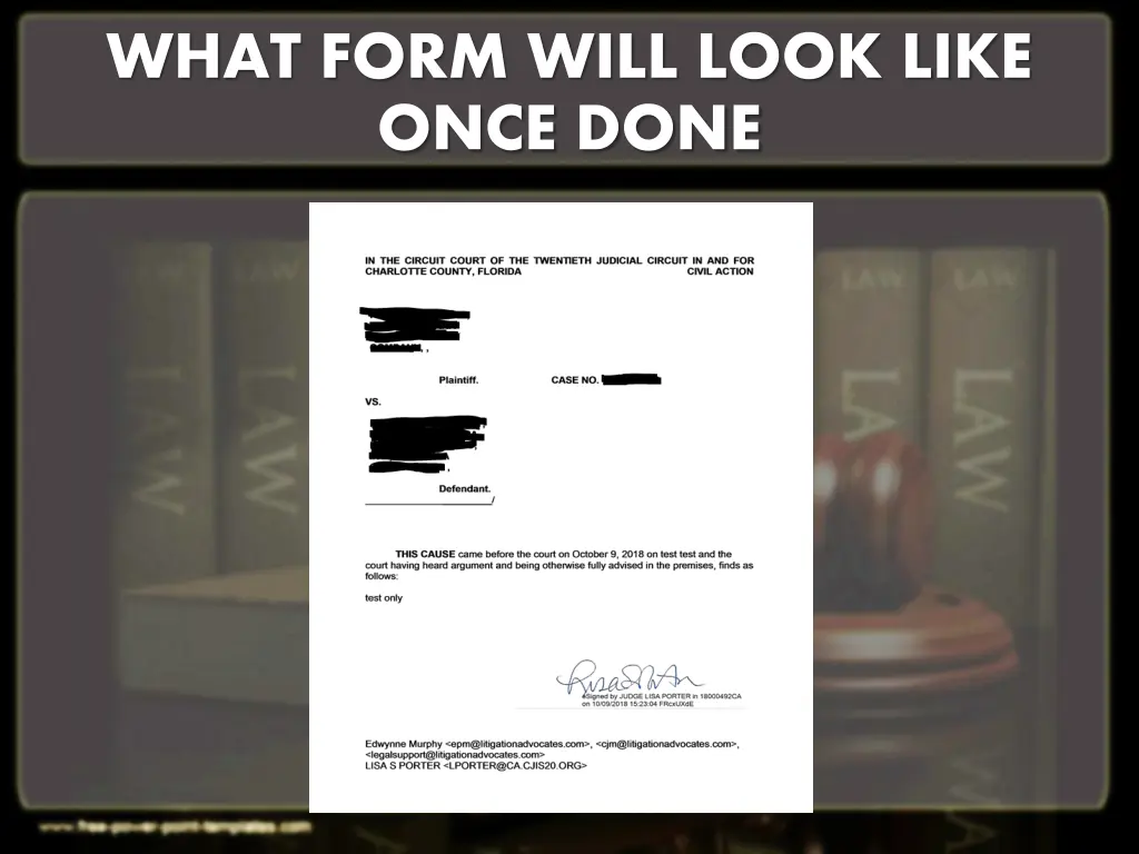 what form will look like once done