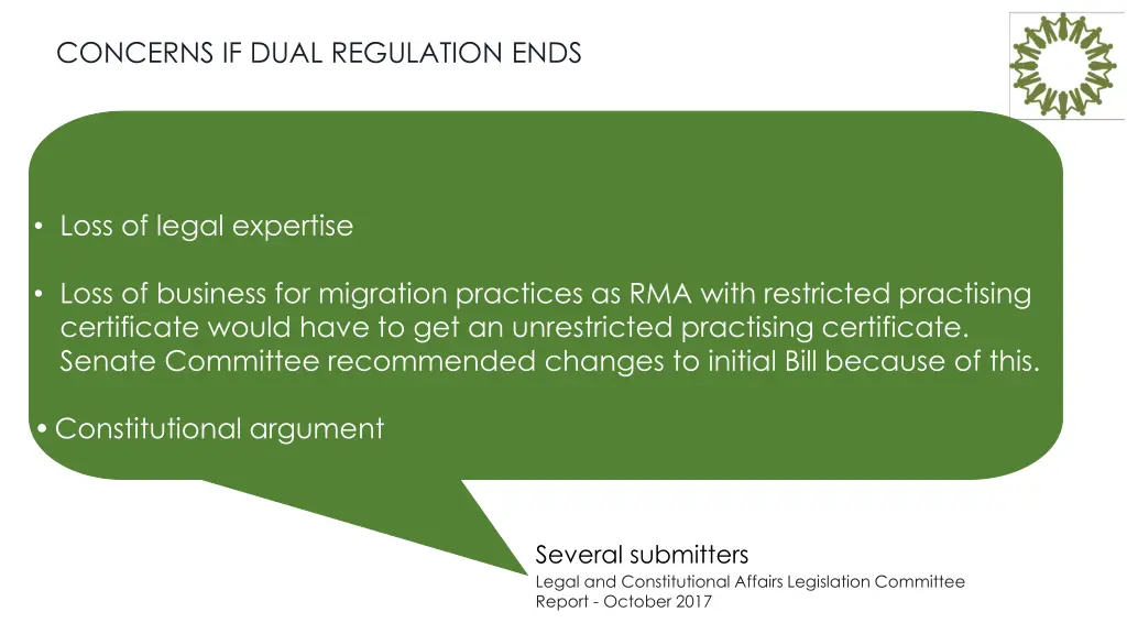 concerns if dual regulation ends 1