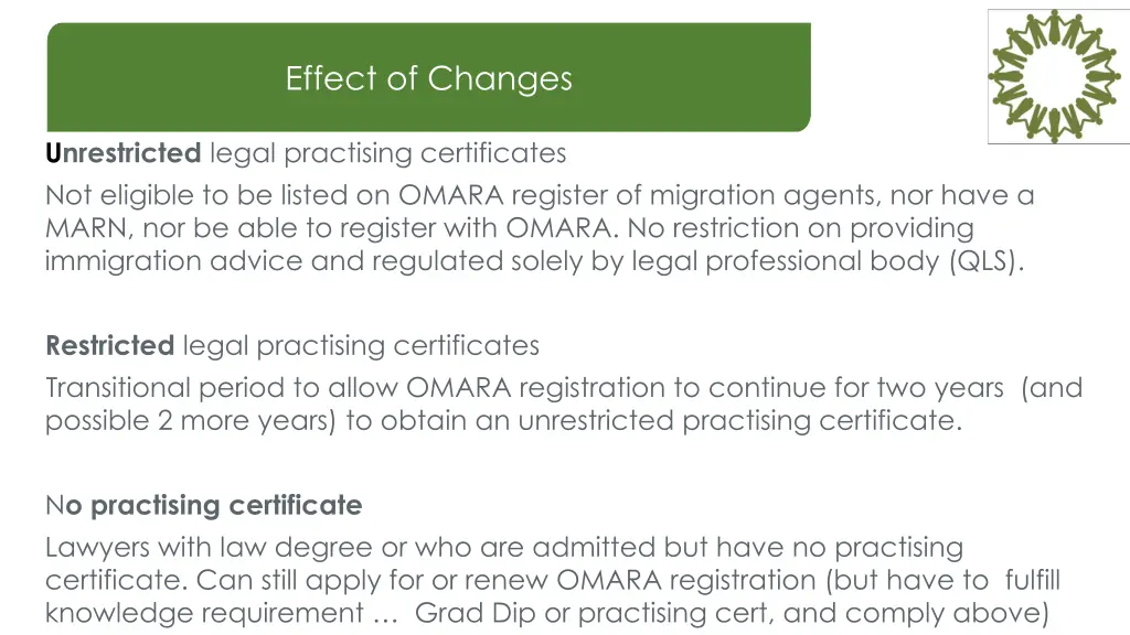 effect of changes