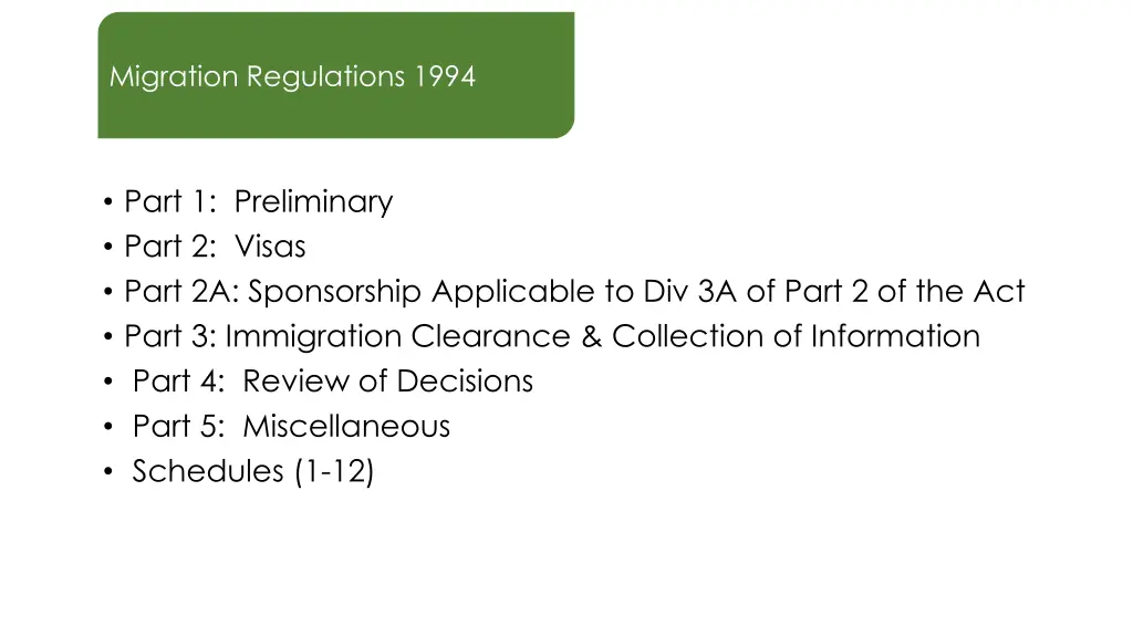 migration regulations 1994