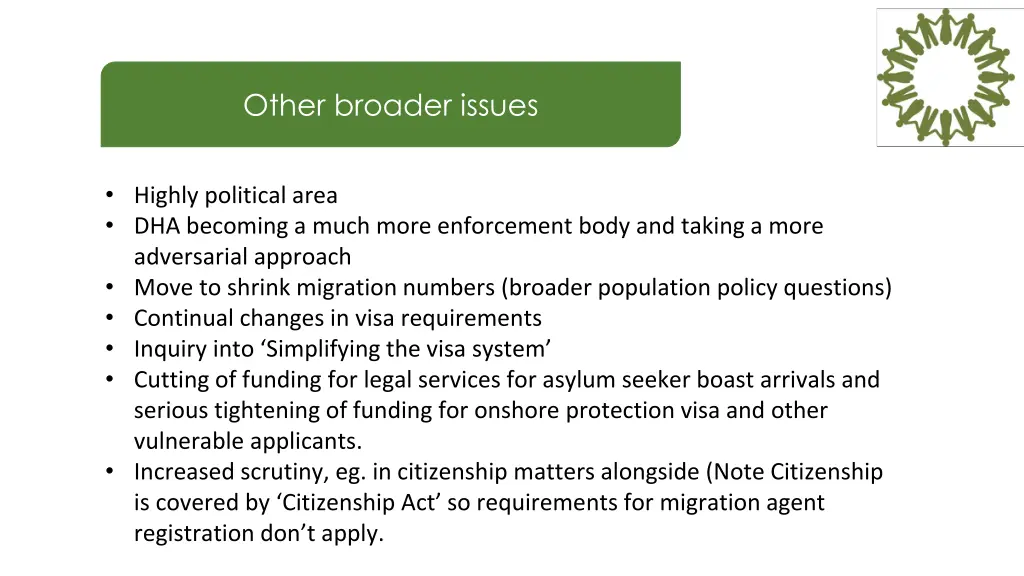 other broader issues