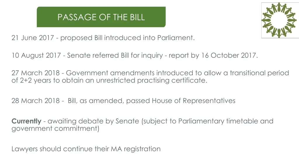passage of the bill
