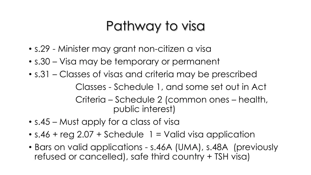 pathway to visa