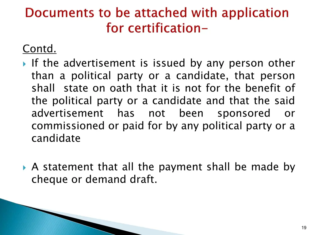 contd if the advertisement is issued