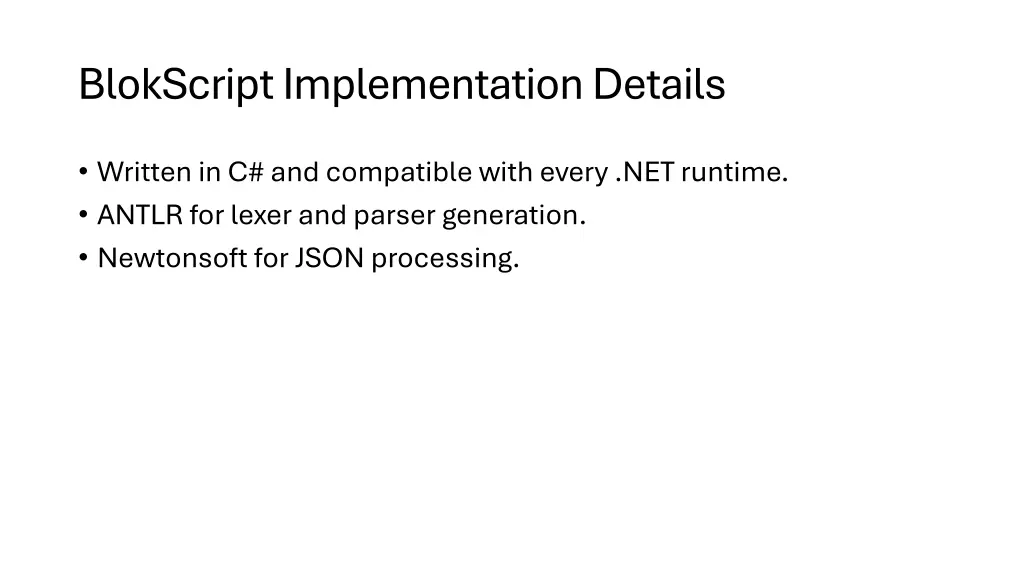 blokscript implementation details
