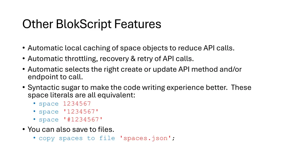 other blokscript features