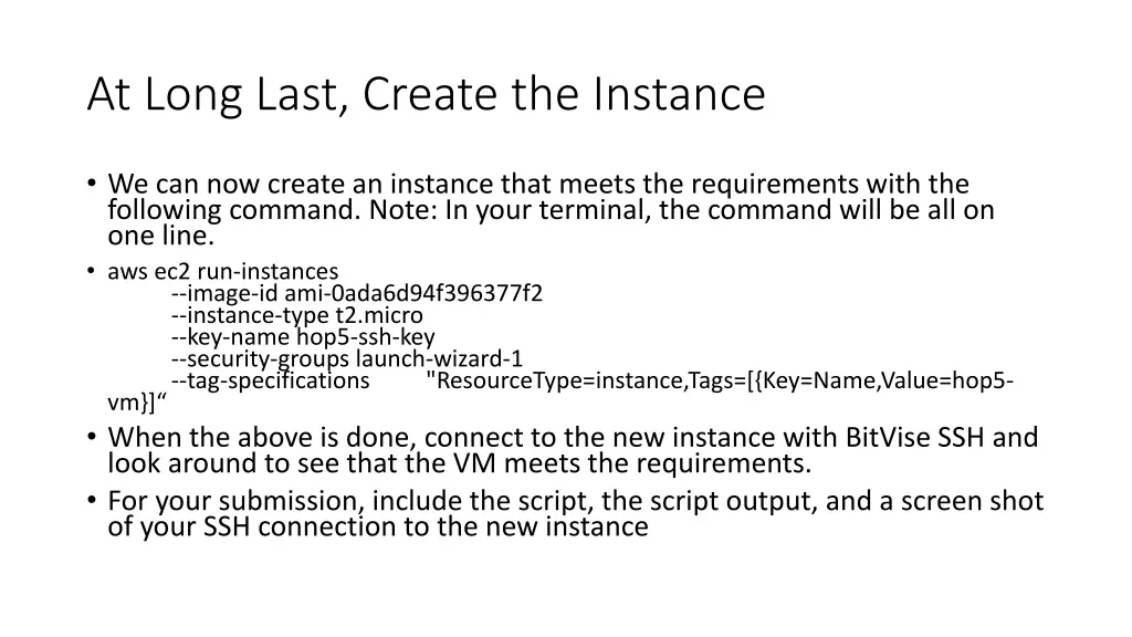at long last create the instance