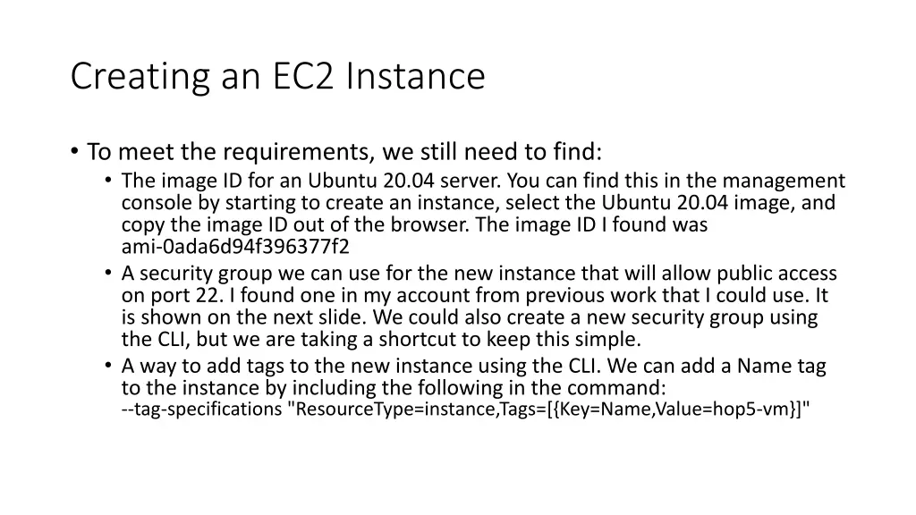 creating an ec2 instance 1