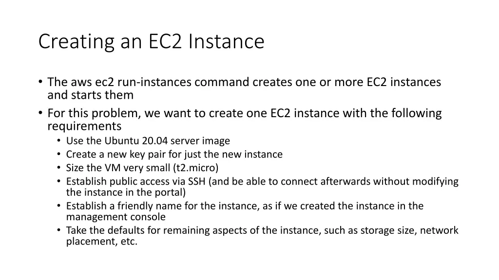 creating an ec2 instance