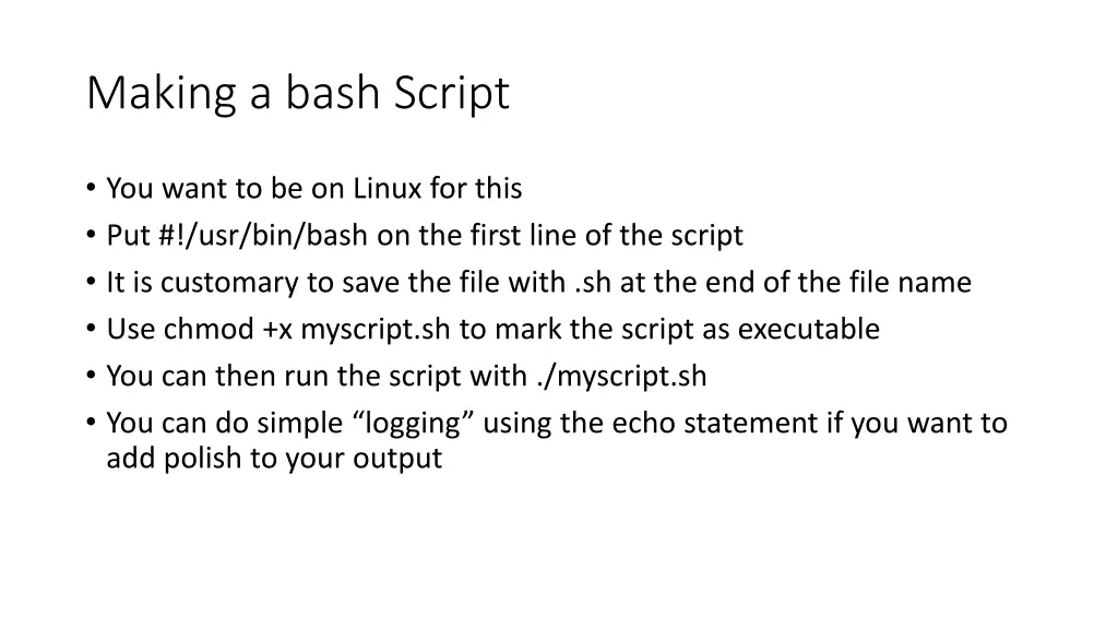 making a bash script