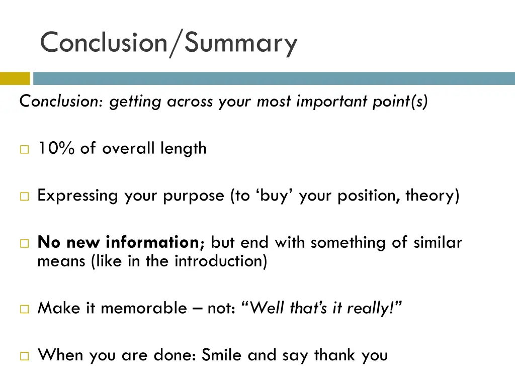 conclusion summary
