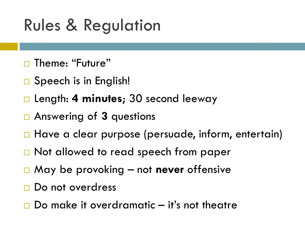 rules regulation