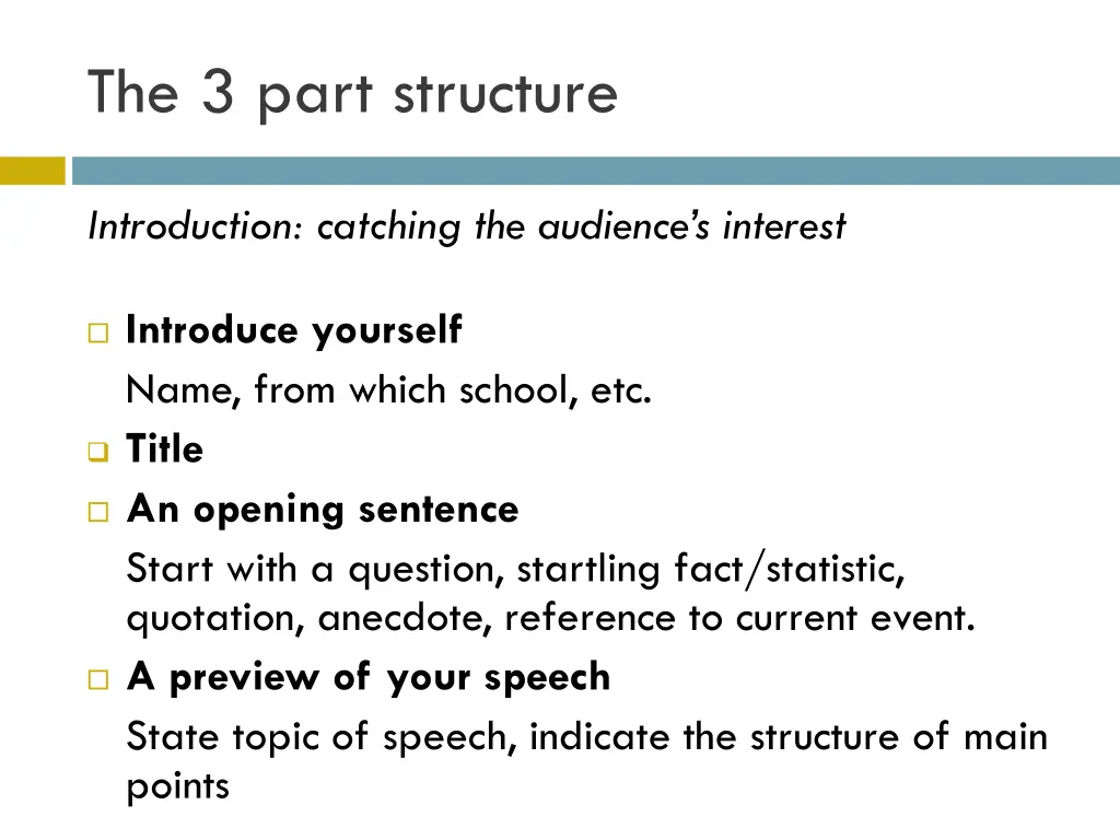 the 3 part structure