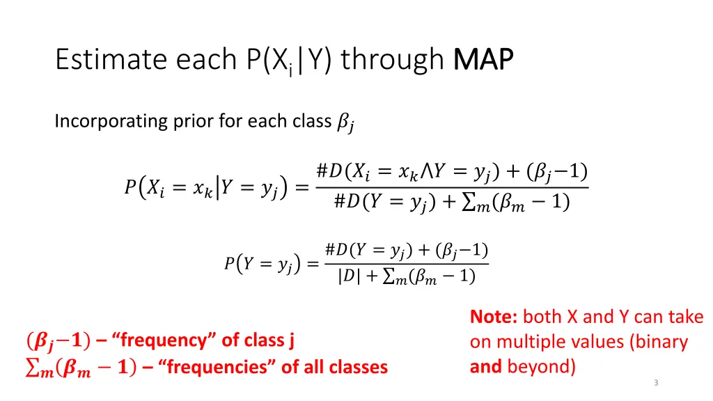 estimate each p x i y through map